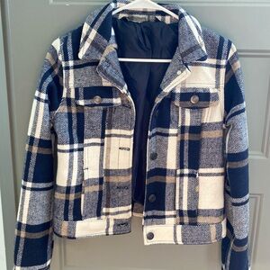 Stoosh Blue and White Plaid Jacket